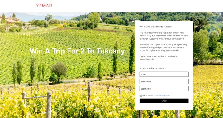 Vinepair Win a wine fueled trip to Tuscany Sweepstakes