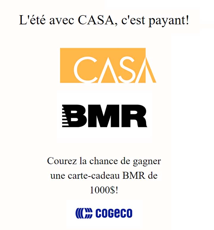 Concours Cogeco L’été avec CASA, c’est payant!