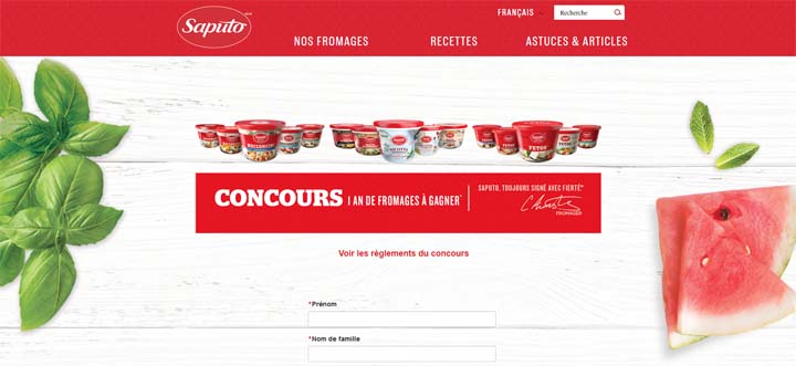 Concours Saputo Un an de fromages à gagner