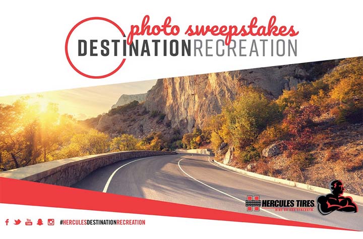 Hercules Tires Destination Recreation Sweepstakes