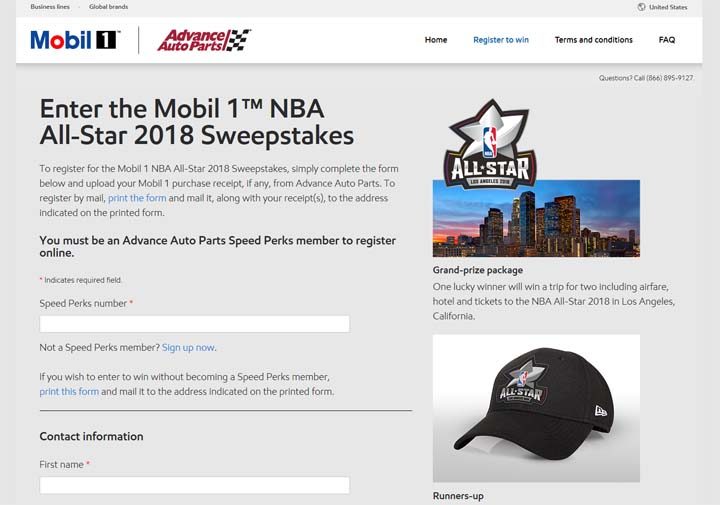 mobil 1 all stars sweepstakes