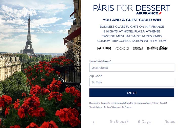 Fathom Paris for Dessert Sweepstakes