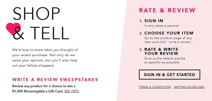 Bloomingdale S Tell Sweepstakes