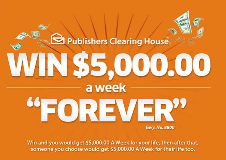 PCH $5,000.00 A-Week "Forever" Giveaway No. 8800