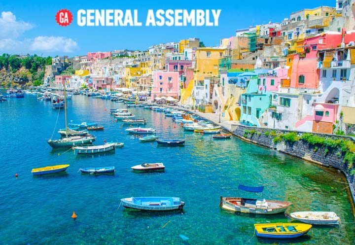 italian island procida is famous for its colorful marina, tiny n