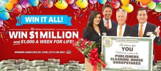The PCH.com Win It All $1000000 and $1000 a Week for Life!