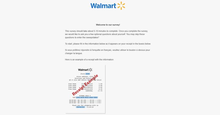 Walmart Survey Sweepstakes