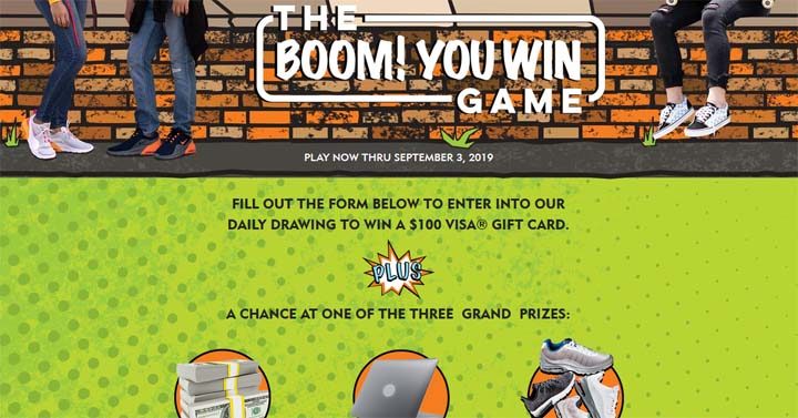 Shoe Carnival Boom! You Win Game Sweepstakes