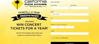 California Pizza Kitchen Frozen Pizza Concert Tickets for a Year Sweepstakes