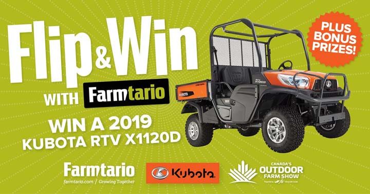 Flip & Win with Farmtario Canada’s Outdoor Farm Show and Kubota Contest