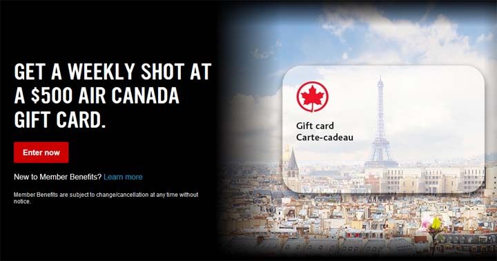 Virgin Mobile Air Canada Gift Card Contest