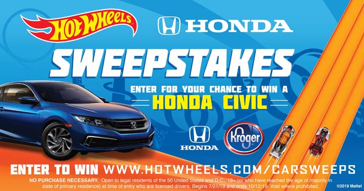 Hot Wheels Kroger Honda Civic Sweepstakes