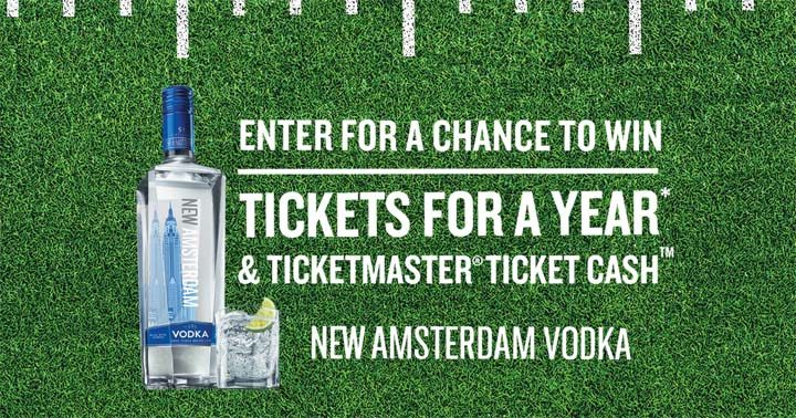 New Amsterdam Vodka Tickets for a Year Sweepstakes