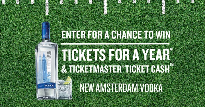 New Amsterdam Vodka Tickets for a Year Sweepstakes