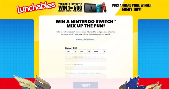 lunchable code for nintendo switch