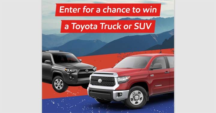 O’Reilly Toyota Truck or SUV Giveaway Sweepstakes