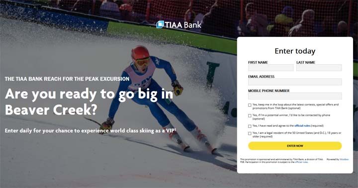 TIAA Bank Reach for the Peak Excursion Sweepstakes