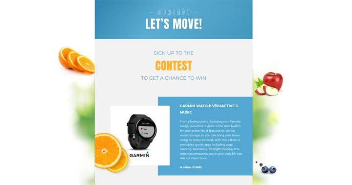 Oasis Let's Move Win a Smart Watch Contest