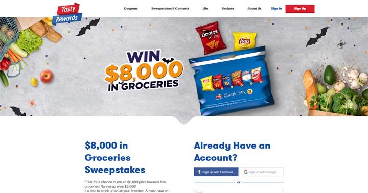 Tasty Rewards $8,000 in Groceries Sweepstakes