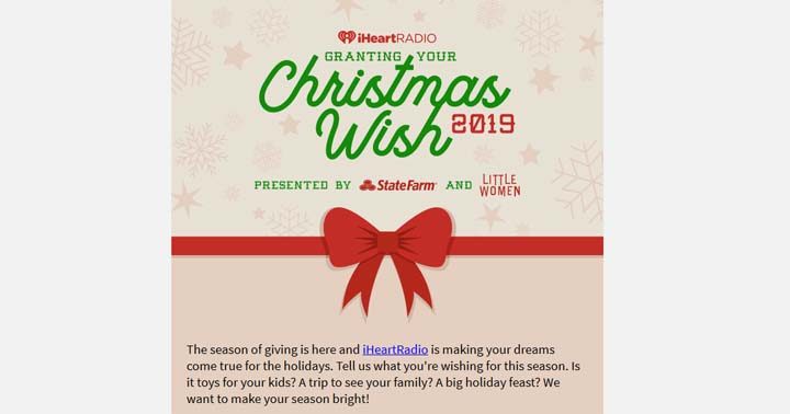 iHeartRadio Granting Your Christmas Wish Contest