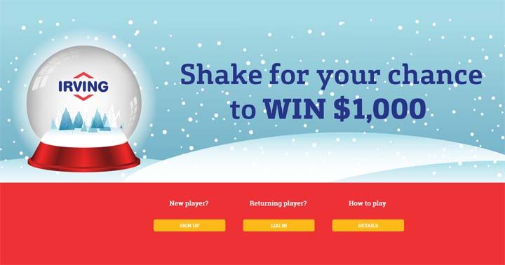 Irving Oil (IrvingFun.com) $1,000 a Day Giveaway Contest