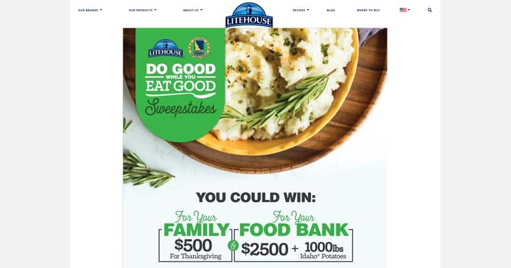 Litehouse Do Good While You Eat Good Sweepstakes