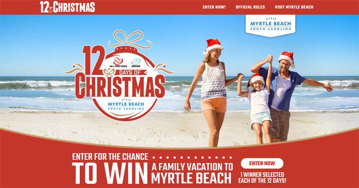12 Days of Christmas Visit Myrtle Beach Sweepstakes