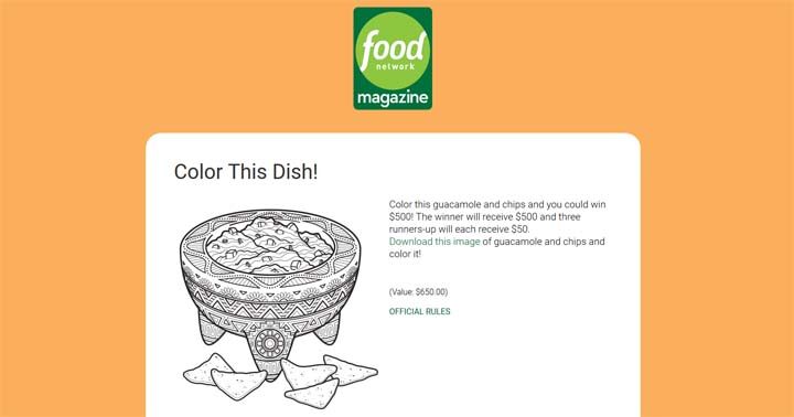 Food Network Magazine May Color This Dish Contest