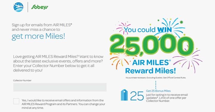 AIR MILES Sobeys Email Opt-In Contest