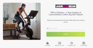 Lean Joe Bean Win a Peloton Workouts Bike Sweepstakes