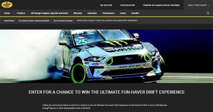 Pennzoil and AutoZone Ultimate Fun-Haver Sweepstakes