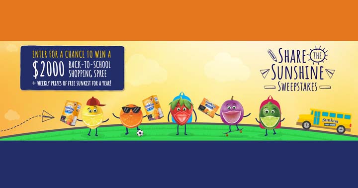 Sunkist Fruit Snacks Share the Sunshine Sweepstakes