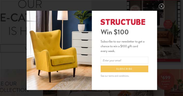 Structube Weekly $100 Gift Card Giveaway Contest
