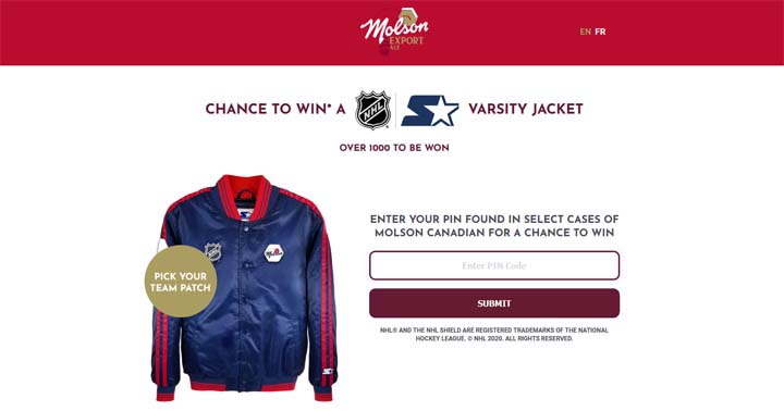 Molson NHL Starter Varsity Jacket Contest