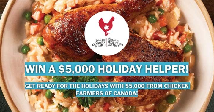 Chicken Farmers of Canada Win a $5,000 Holiday Helper Contest