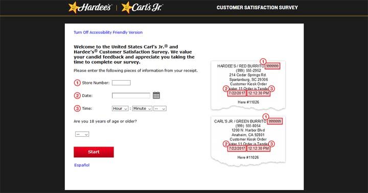 Carl’s Jr. Restaurants Customer Satisfaction Survey