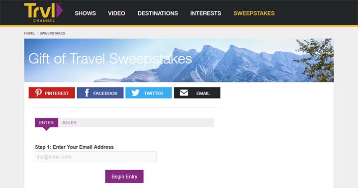 Travel Channel Gift of Travel Giveaway