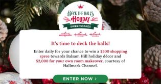 Hallmark Channel Deck the Halls Holiday Sweepstakes