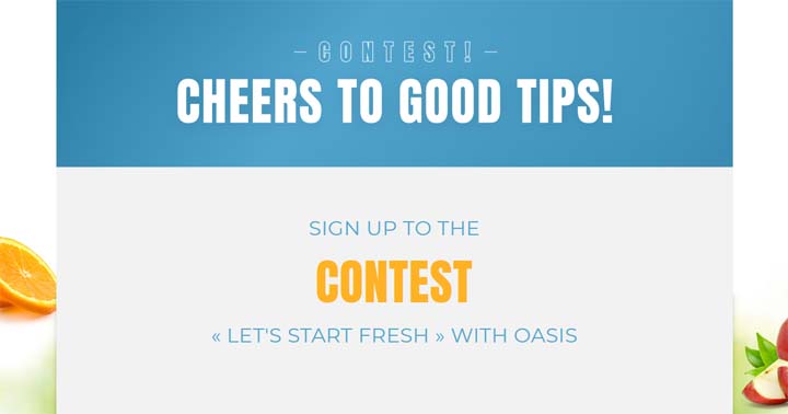 Let’s start fresh with Oasis Contest