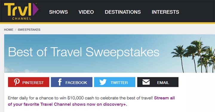 Best of Travel Channel Sweepstakes