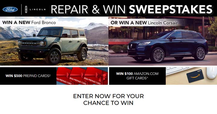 Ford Repair and Win Sweepstakes