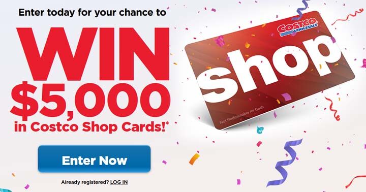 Win 5,000 in Costco Shop Cards Contest / Gift card