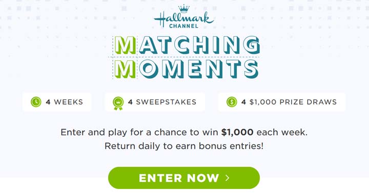 Hallmark Channel Matching Moments Sweepstakes