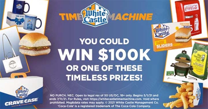 White Castle Time Machine 100th Birthday Celebration Sweepstakes Prizes