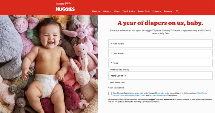 Win Huggies for a Year Sweepstakes