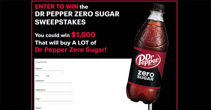 Dr Pepper Zero Sugar Sweepstakes