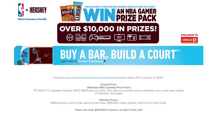 Hershey and Circle K Ultimate NBA Gaming Contest