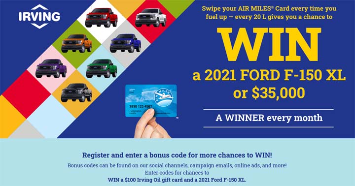 Irving Oil A Truckload of Winnings Swipe to Win Contest