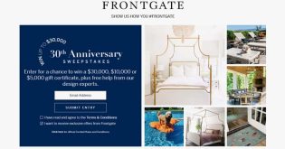Frontgate 30th Anniversary Sweepstakes