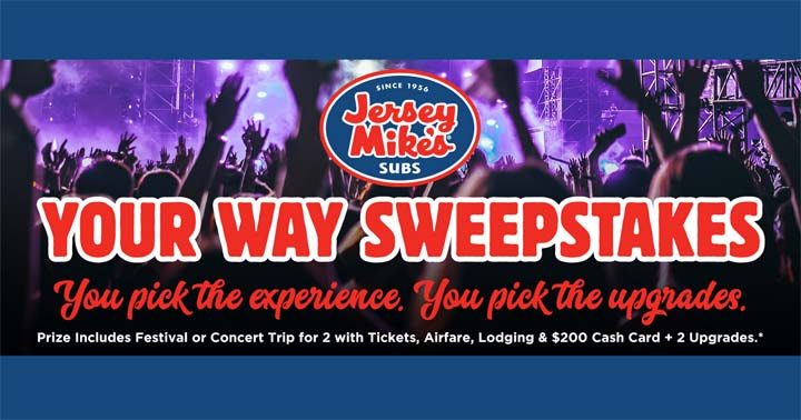 Jersey Mike’s Your Way Sweepstakes
